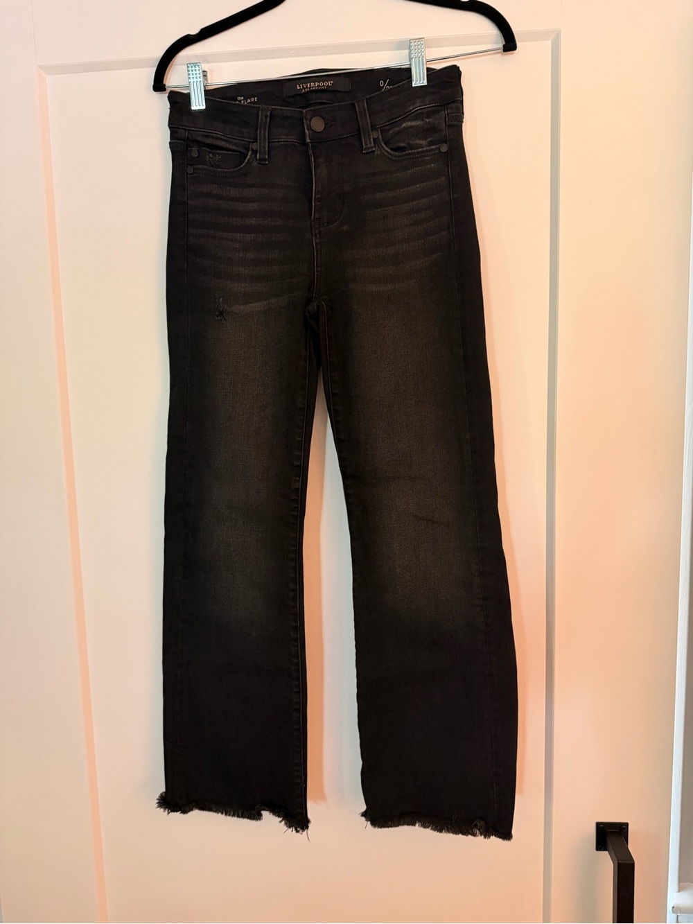 Liverpool Black Cropped Straight Jeans